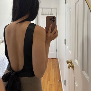Elegant Black Backless Top